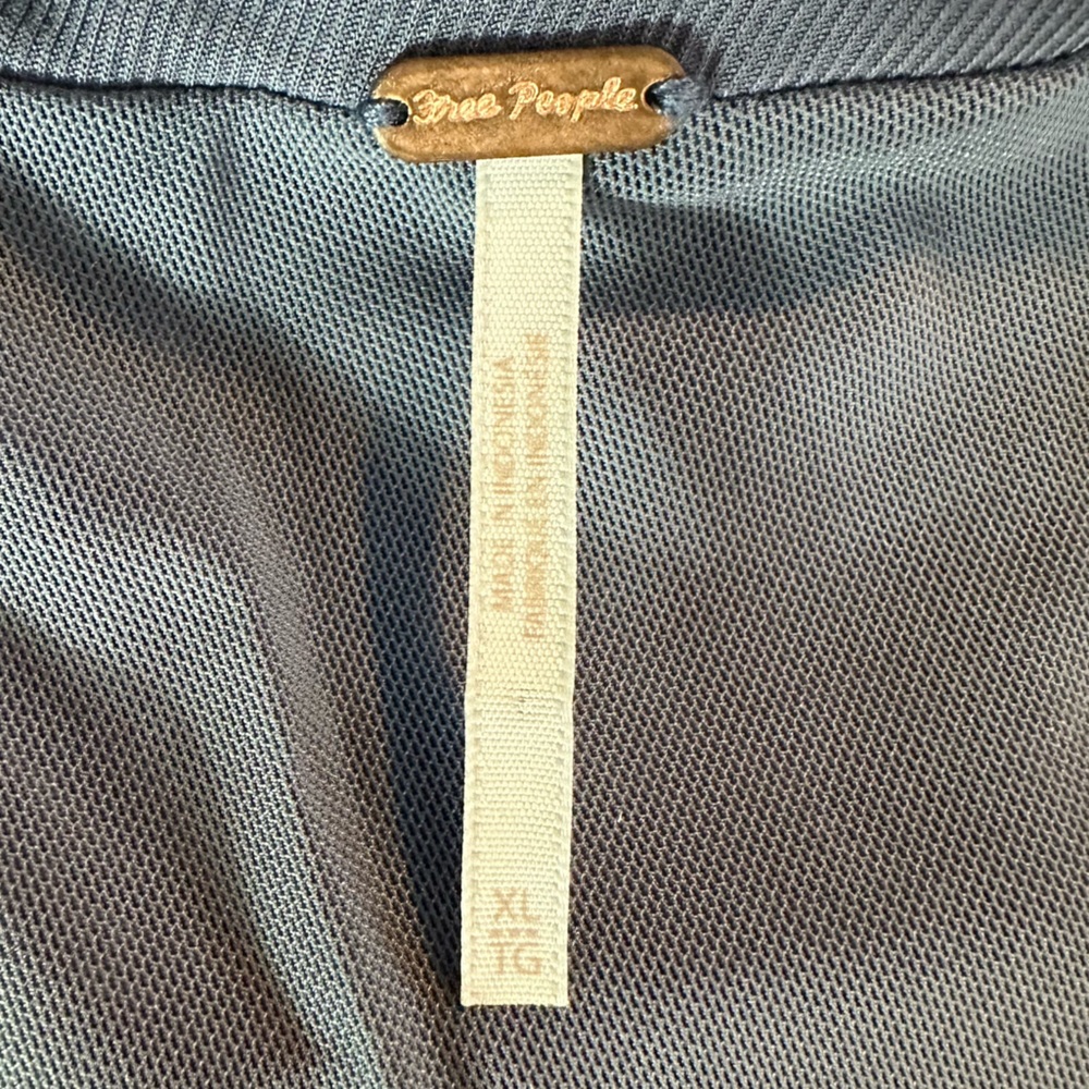 Free People XL Kairo Midi Dress in Folkstone Gray Asymmetrical Lace Off Shoulder - Picture 15 of 16